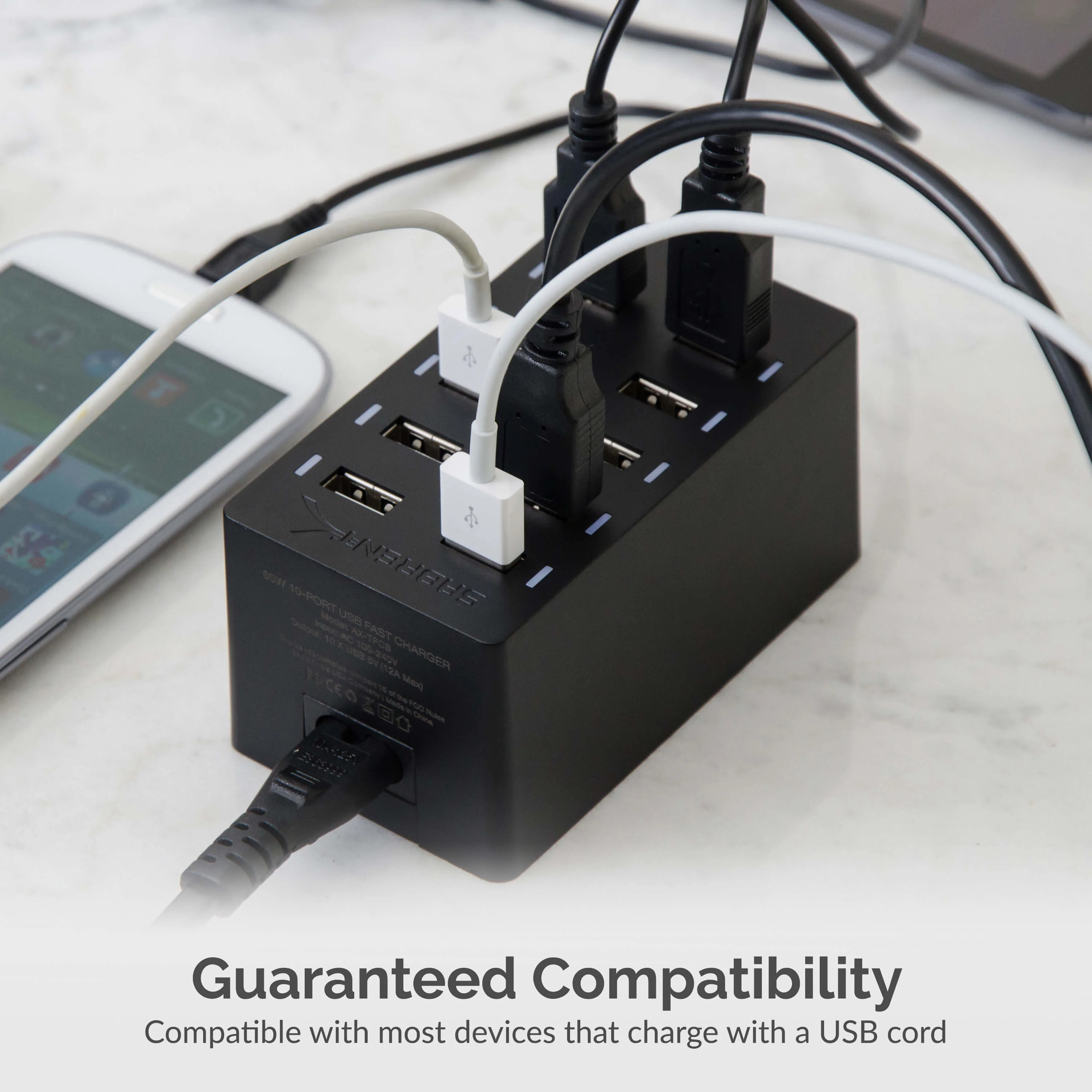 60 Watt (12 Amp) 10-Port Smart USB Rapid Charger - Image 3