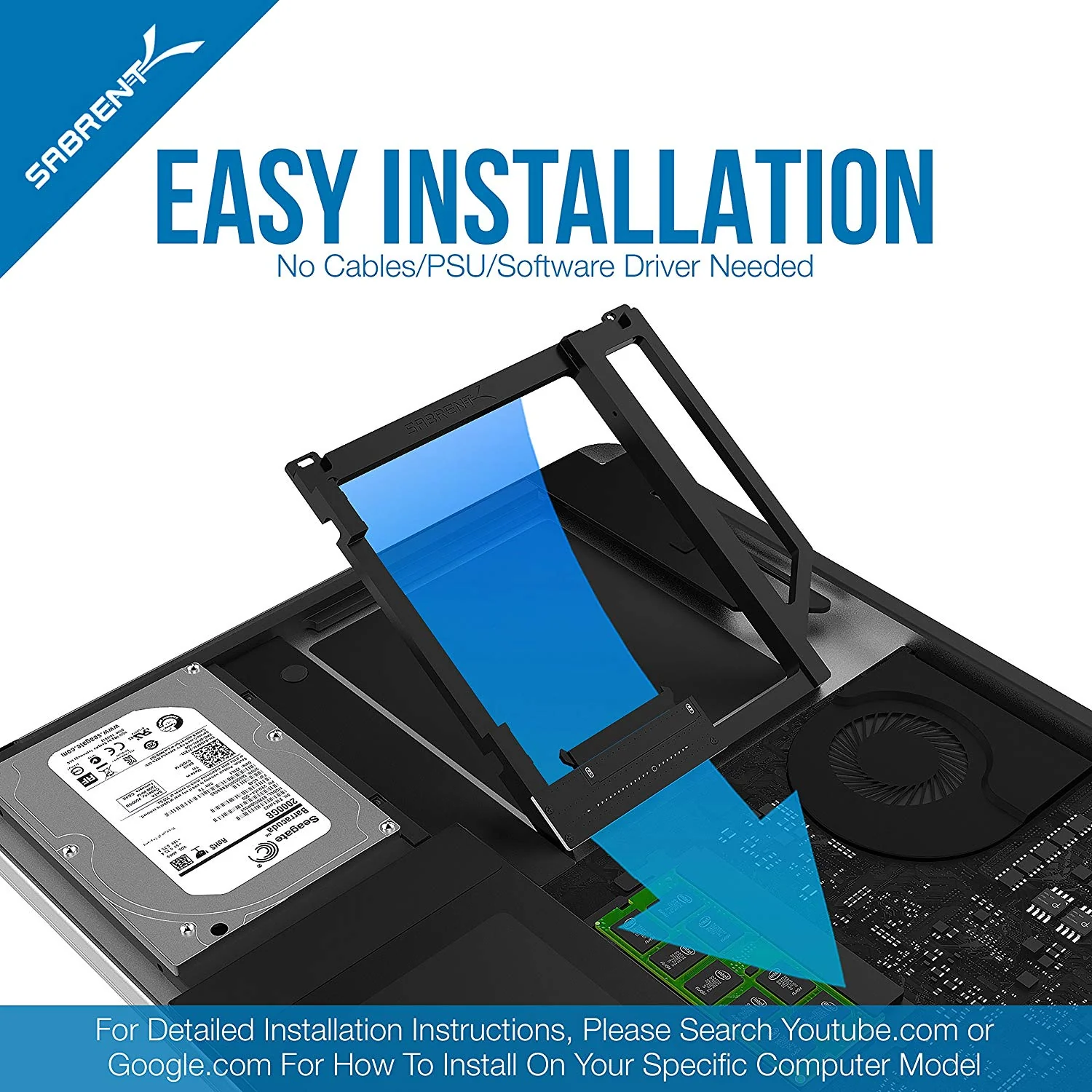 Data Doubler Optical Bay to Hard Drive/SSD Caddy Tray Adapter - Image 4