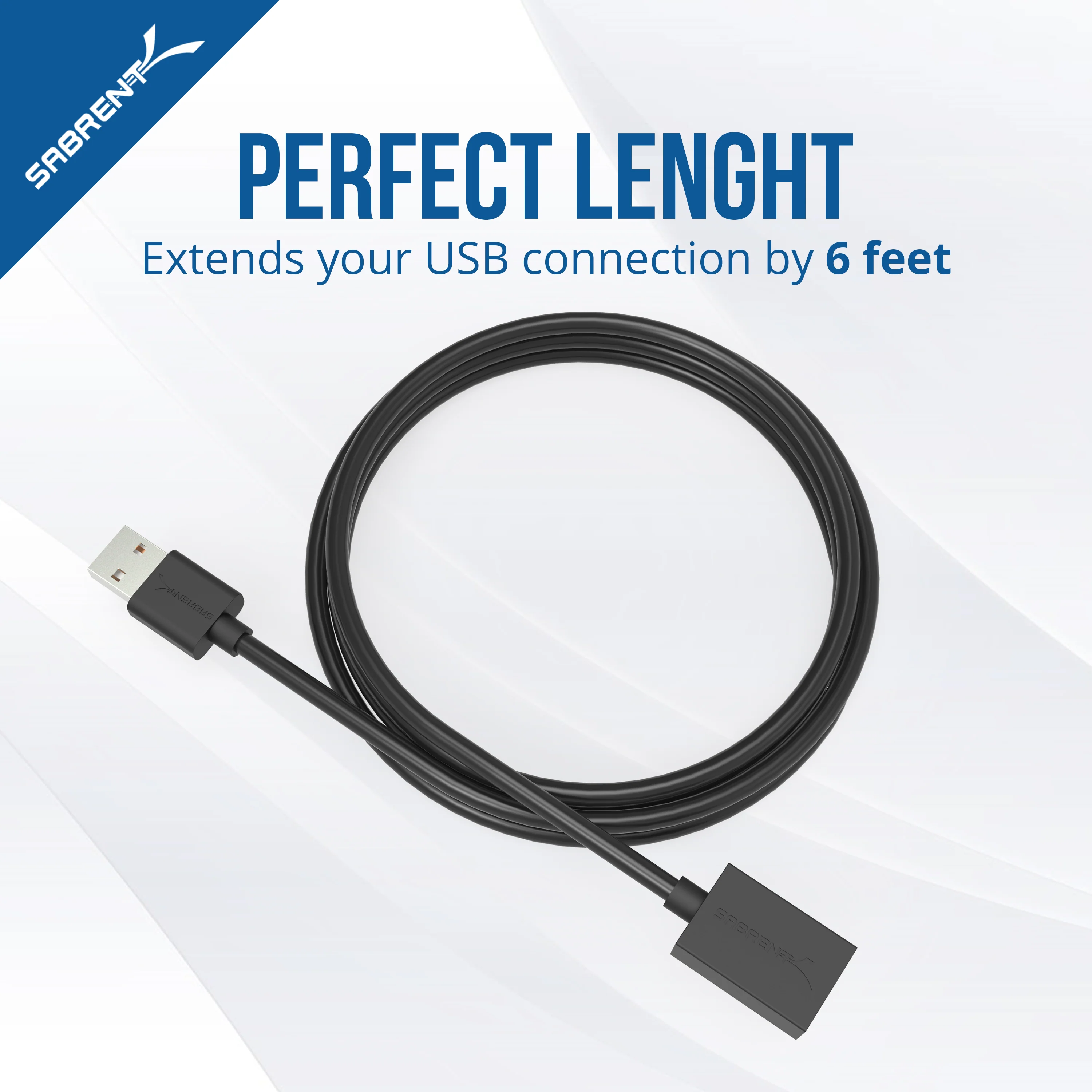 22AWG USB 2.0 Extension Cable - A-Male to A-Female - Image 3