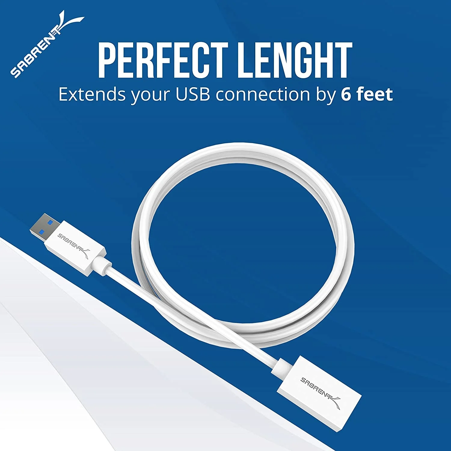 22AWG USB 3.0 Extension Cable - A-Male to A-Female [White] 6 Feet - Image 3