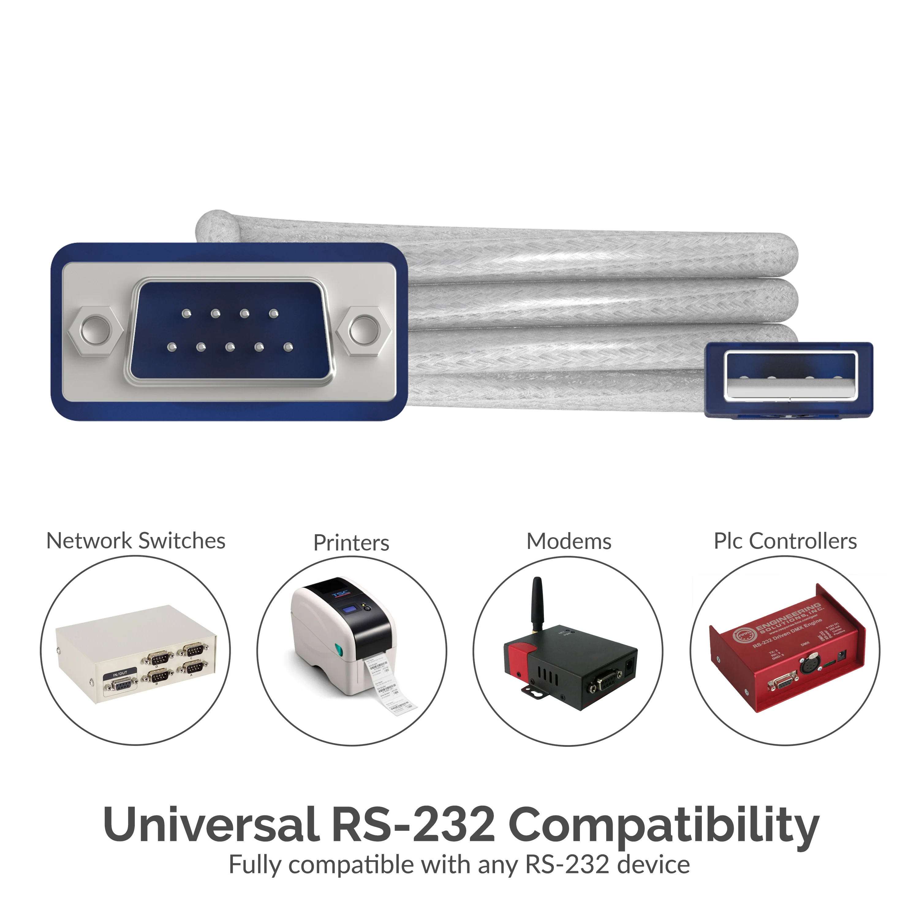 USB 2.0 To Serial DB9 Male (9 Pin) RS232 Cable Adapter - Image 4