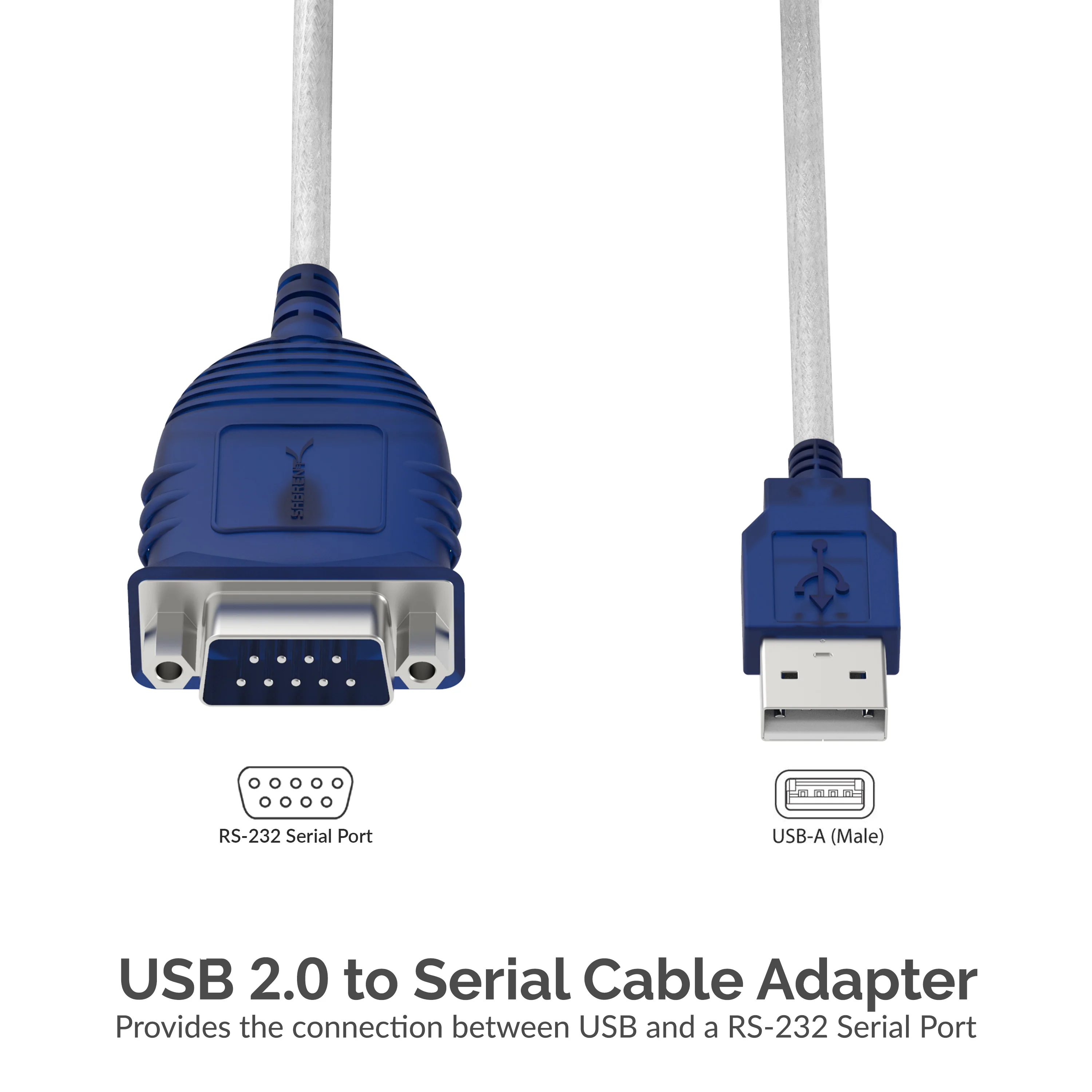 USB 2.0 To Serial DB9 Male (9 Pin) RS232 Cable Adapter - Image 3