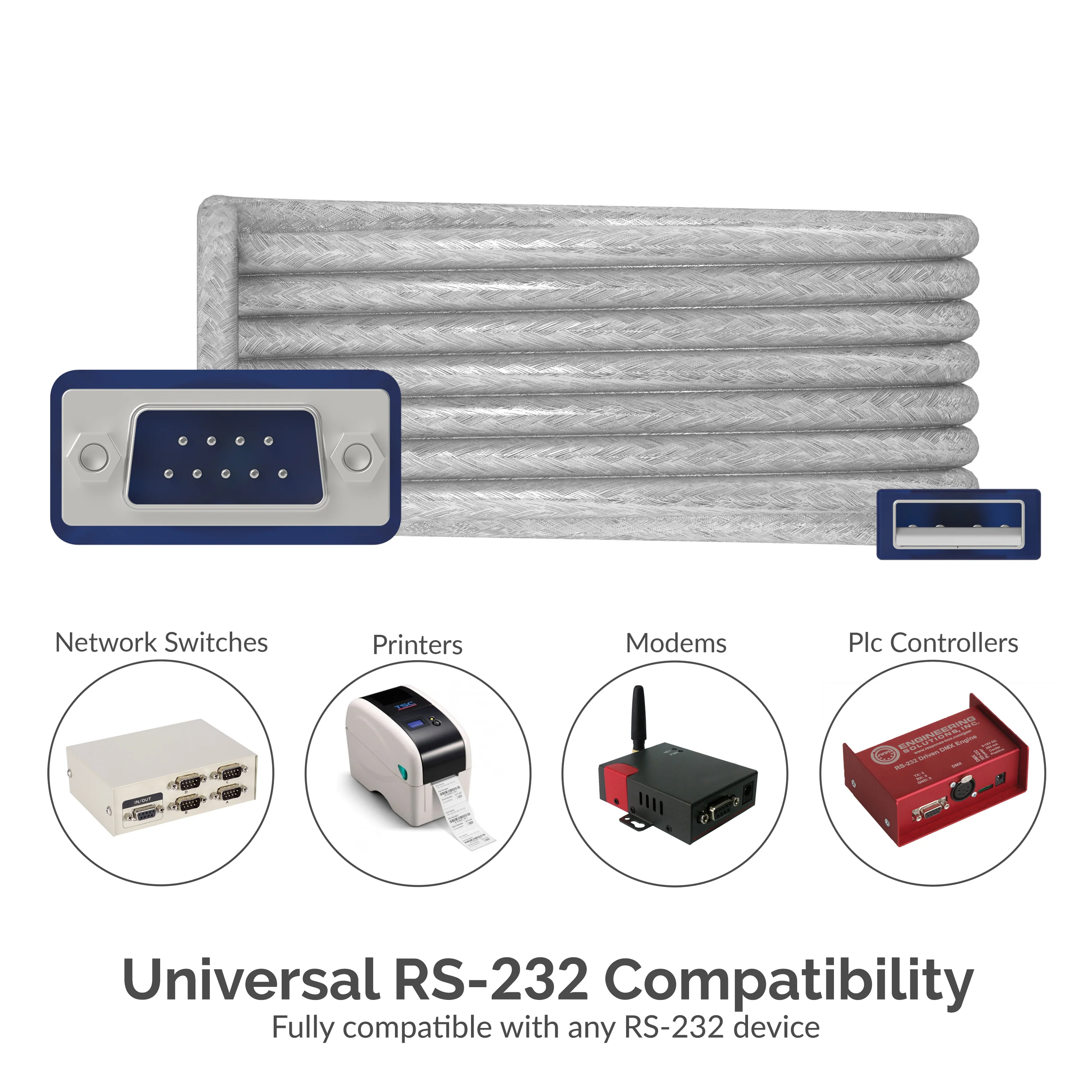 USB 2.0 To Serial DB9 Male (9 Pin) RS232 Cable Adapter - Image 4