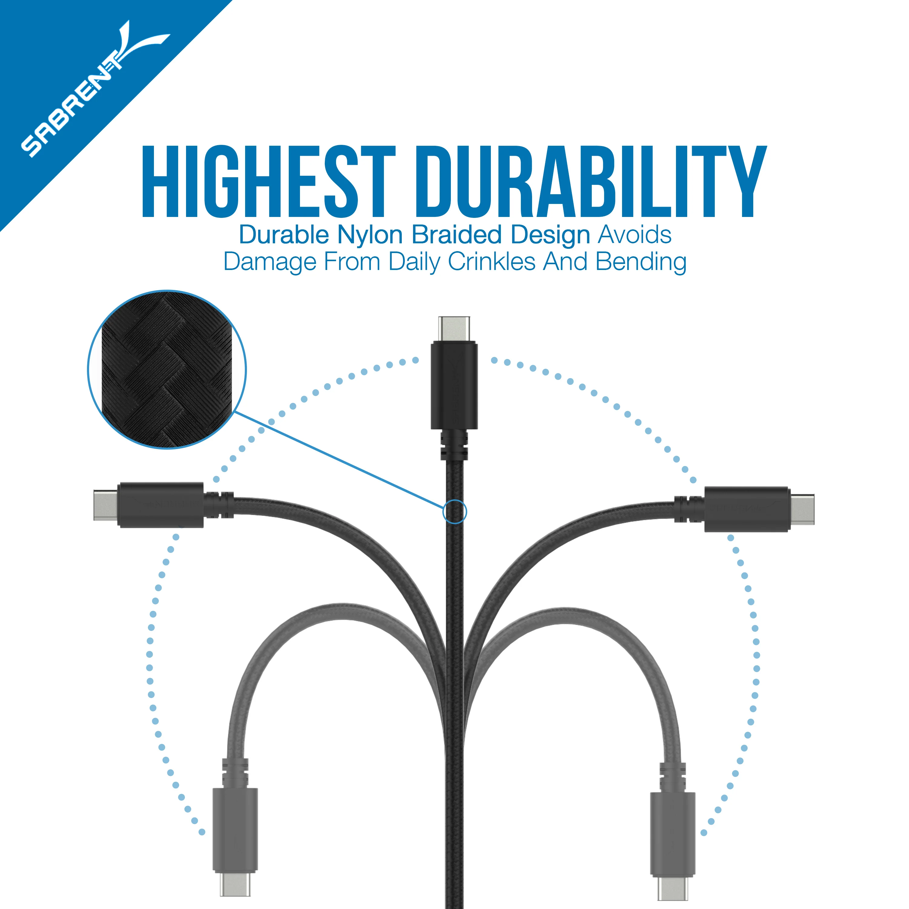 6-Pack 22AWG Premium 3ft USB-C to USB A 2.0 Cables - Image 4