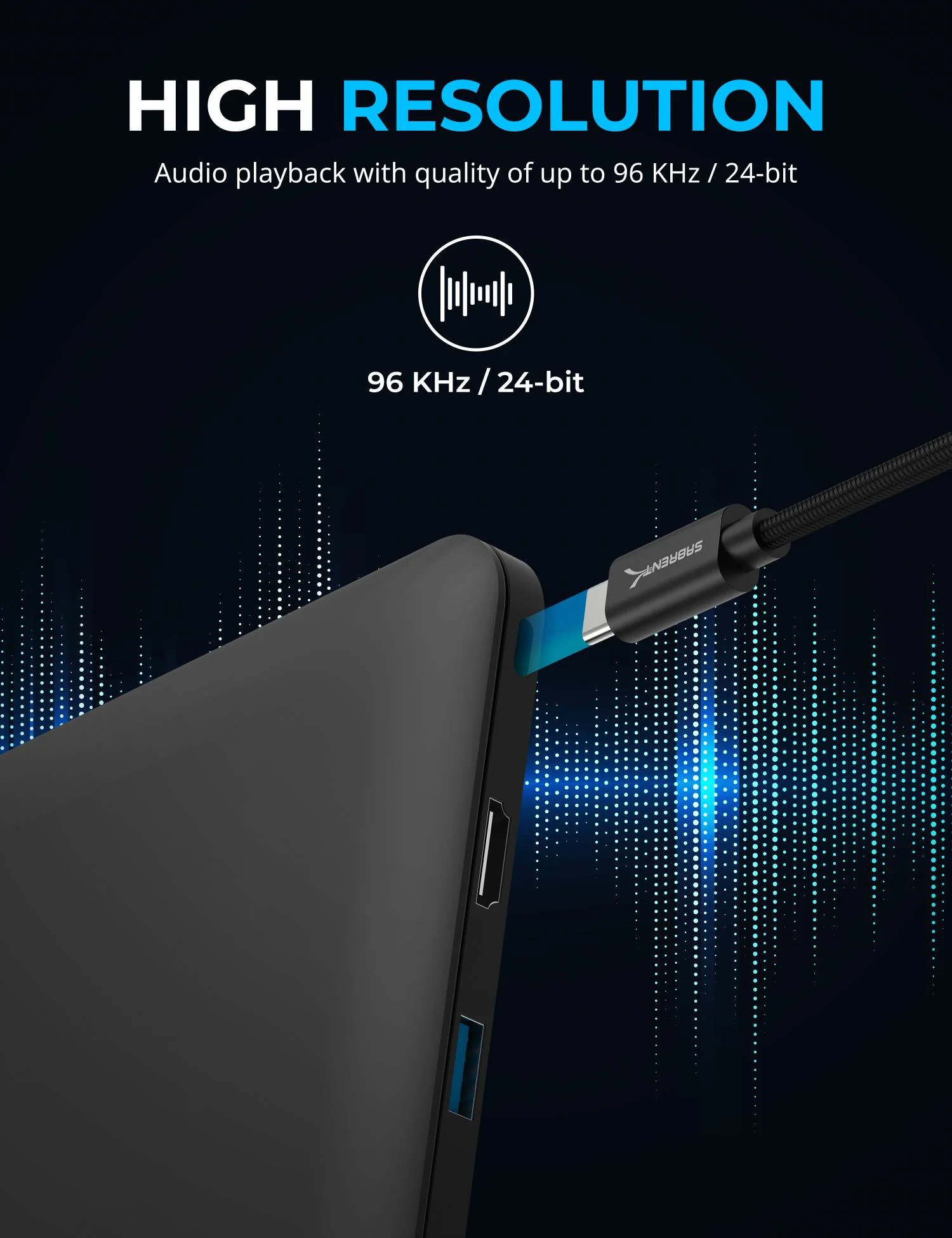 USB Type-C to 3.5mm Audio Jack Active Adapter 20" Cable - Image 6