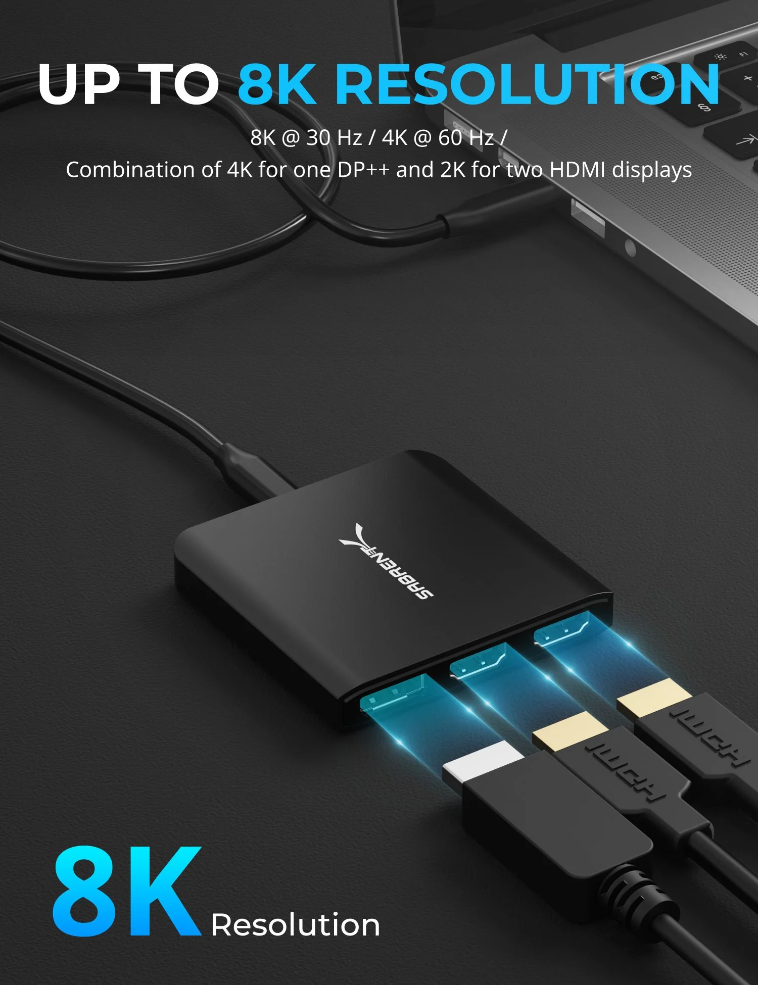 USB Type-C to x2 HDMI and x1 DisplayPort Adapter - Image 5