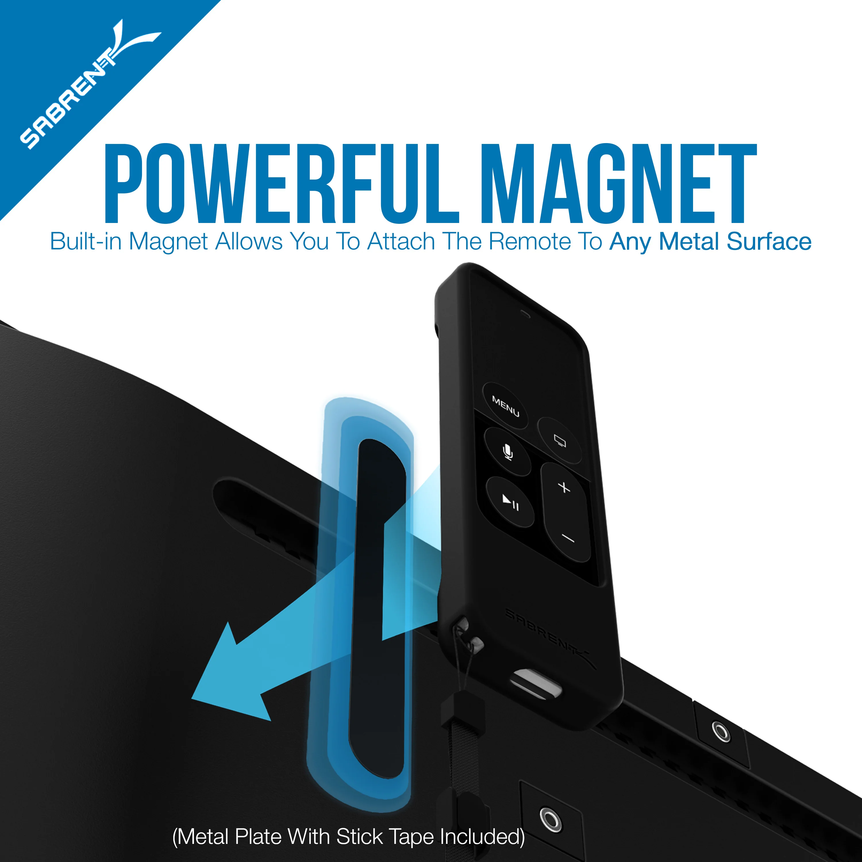 Apple TV Remote Shockproof Case with Magnetic Mount Holder Black - Image 6