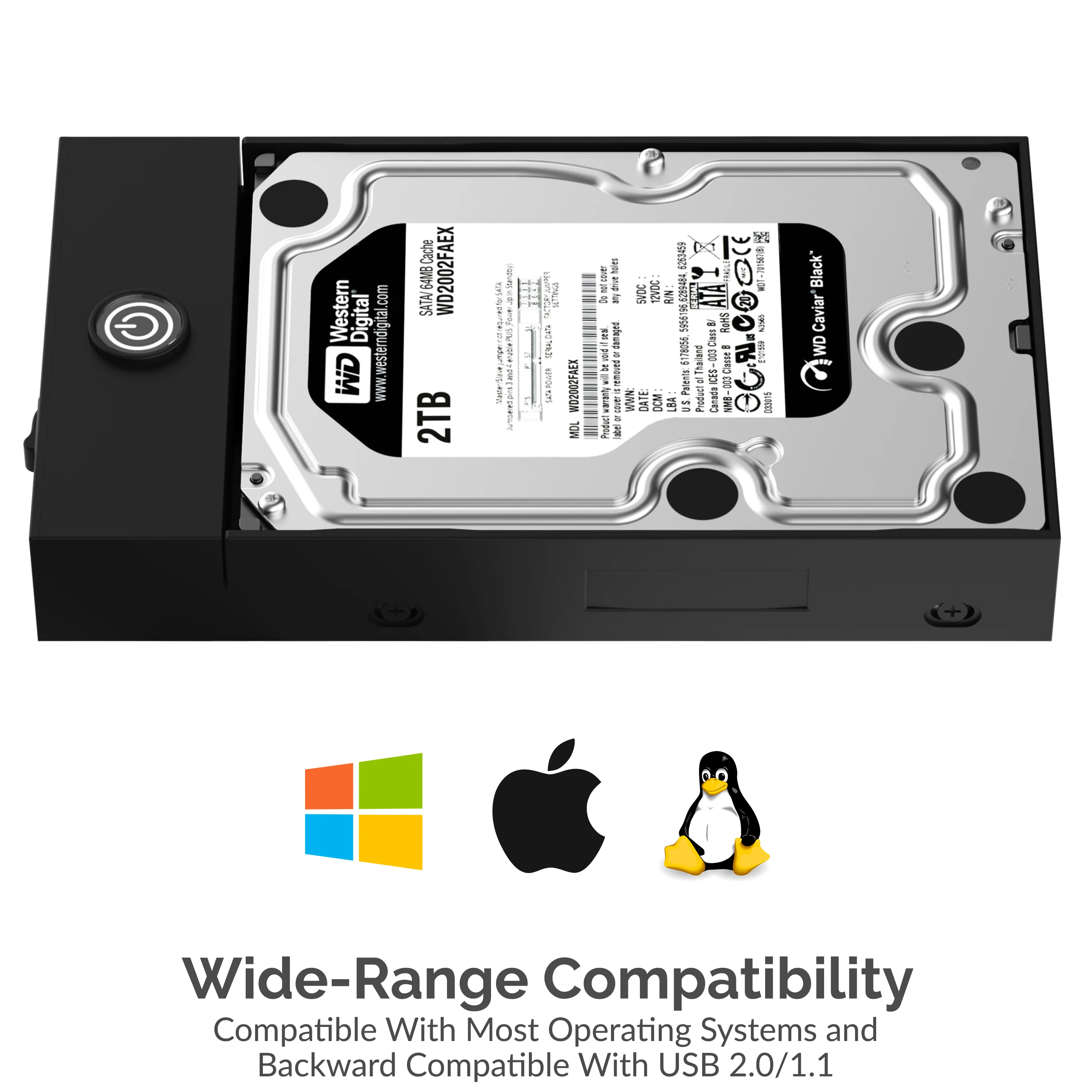 USB 3.0 Tool-Free Enclosure for 2.5” and 3.5” Internal SATA Hard Drives - Image 7