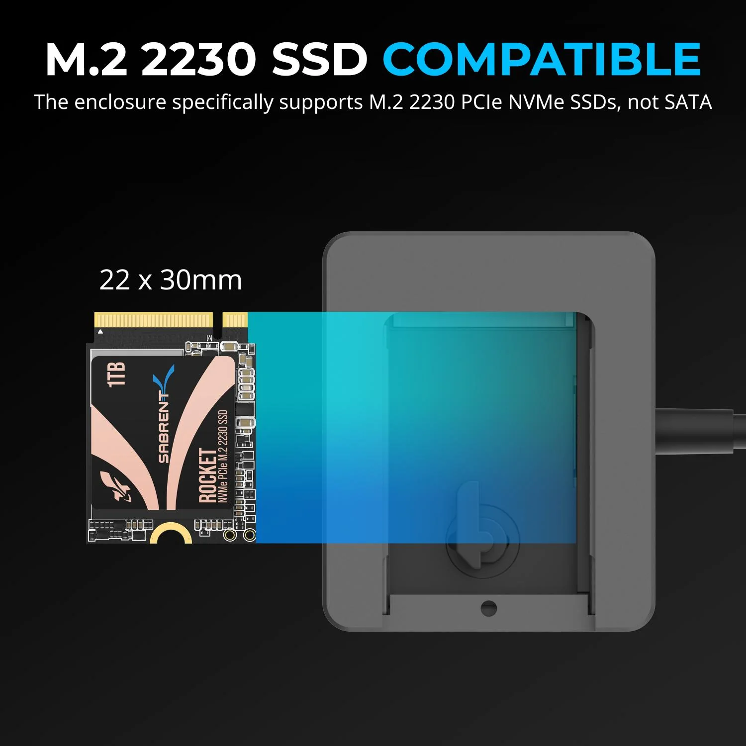 USB-C Enclosure for M.2 2230 PCIe NVMe SSDs - Image 5