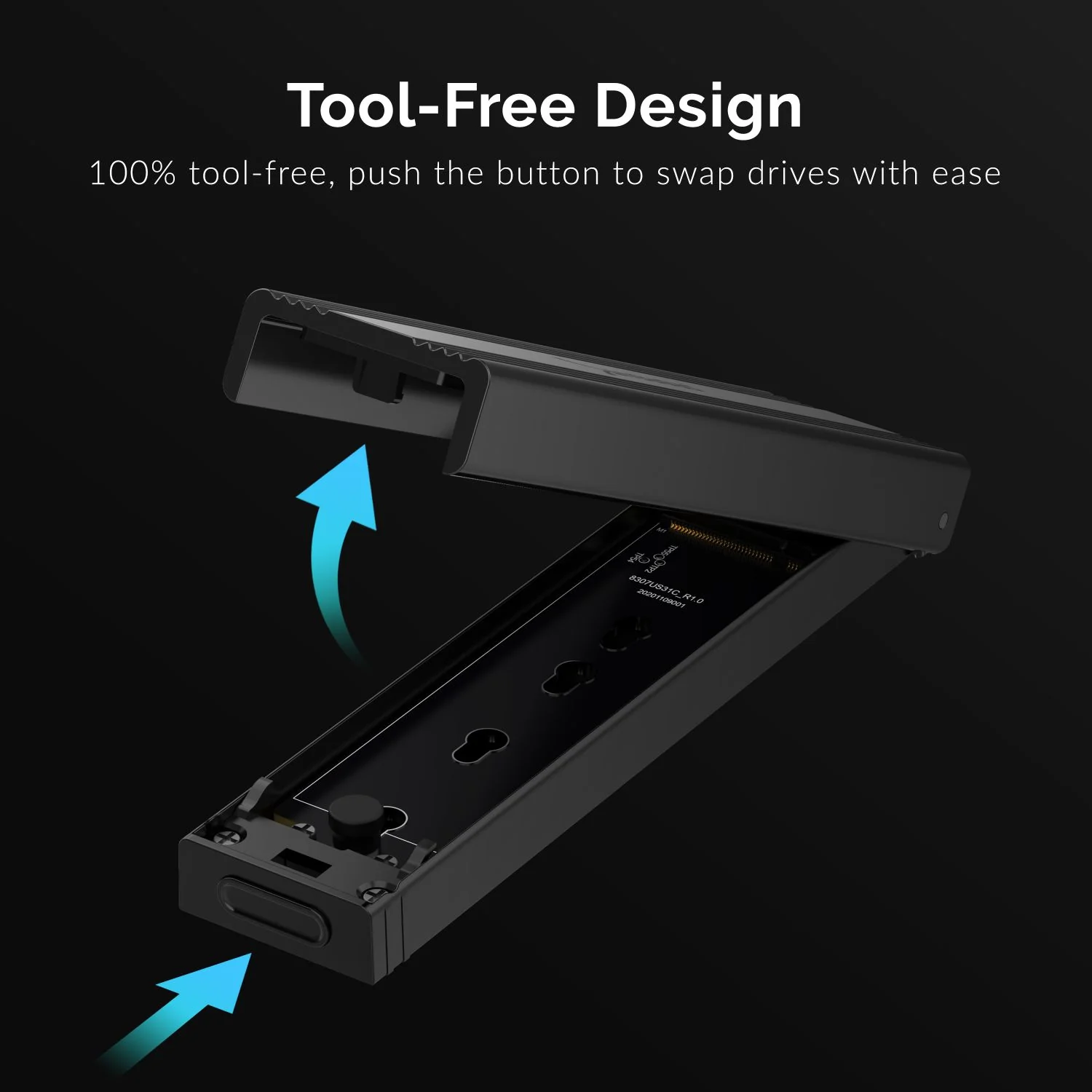 USB 3.2 Type-C Tool-Free Enclosure for M.2 PCIe NVMe and SATA SSDs - Image 5