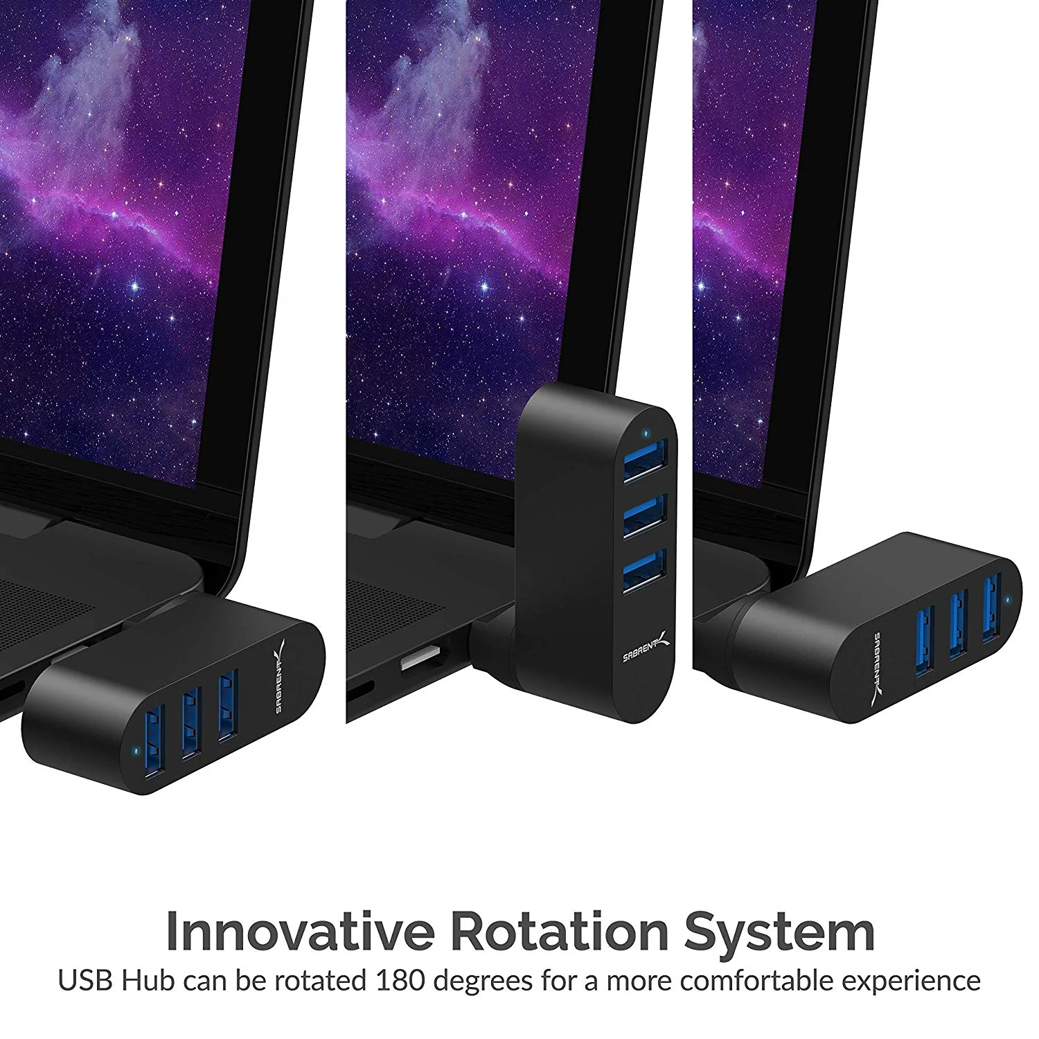 3-Port Mini USB 3.0 Rotating Hub - Image 4