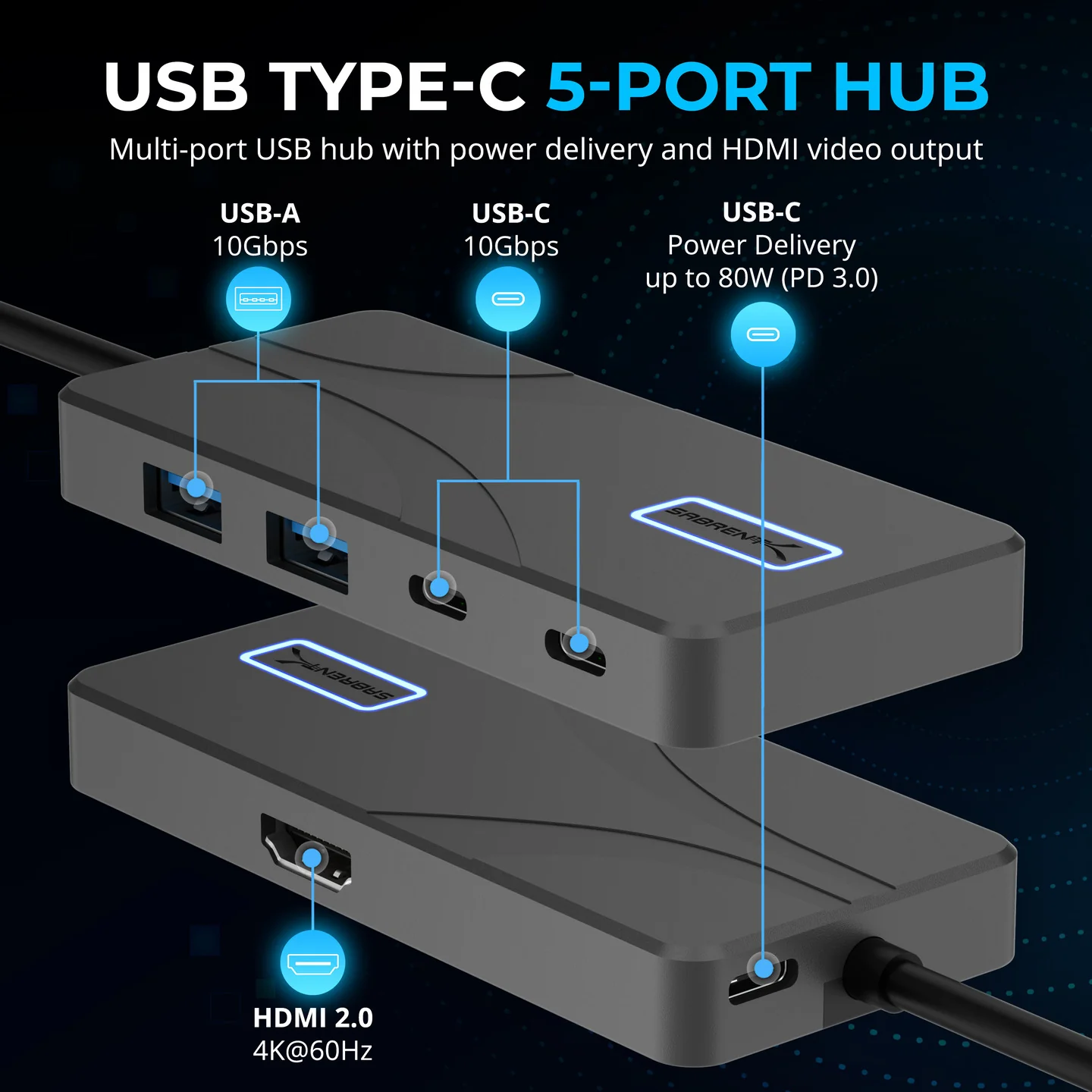 Type-C 10Gbps 5-Port Hub - Image 2