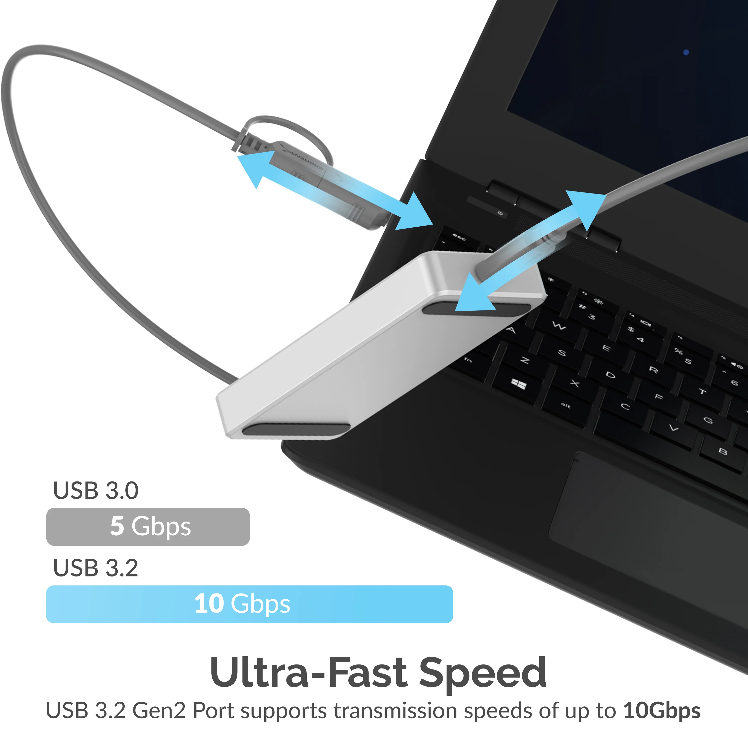 Sabrent Rocket Pro 1TB USB 3.2 External Aluminum SSD (SB-1TB-PRO) - Image 4