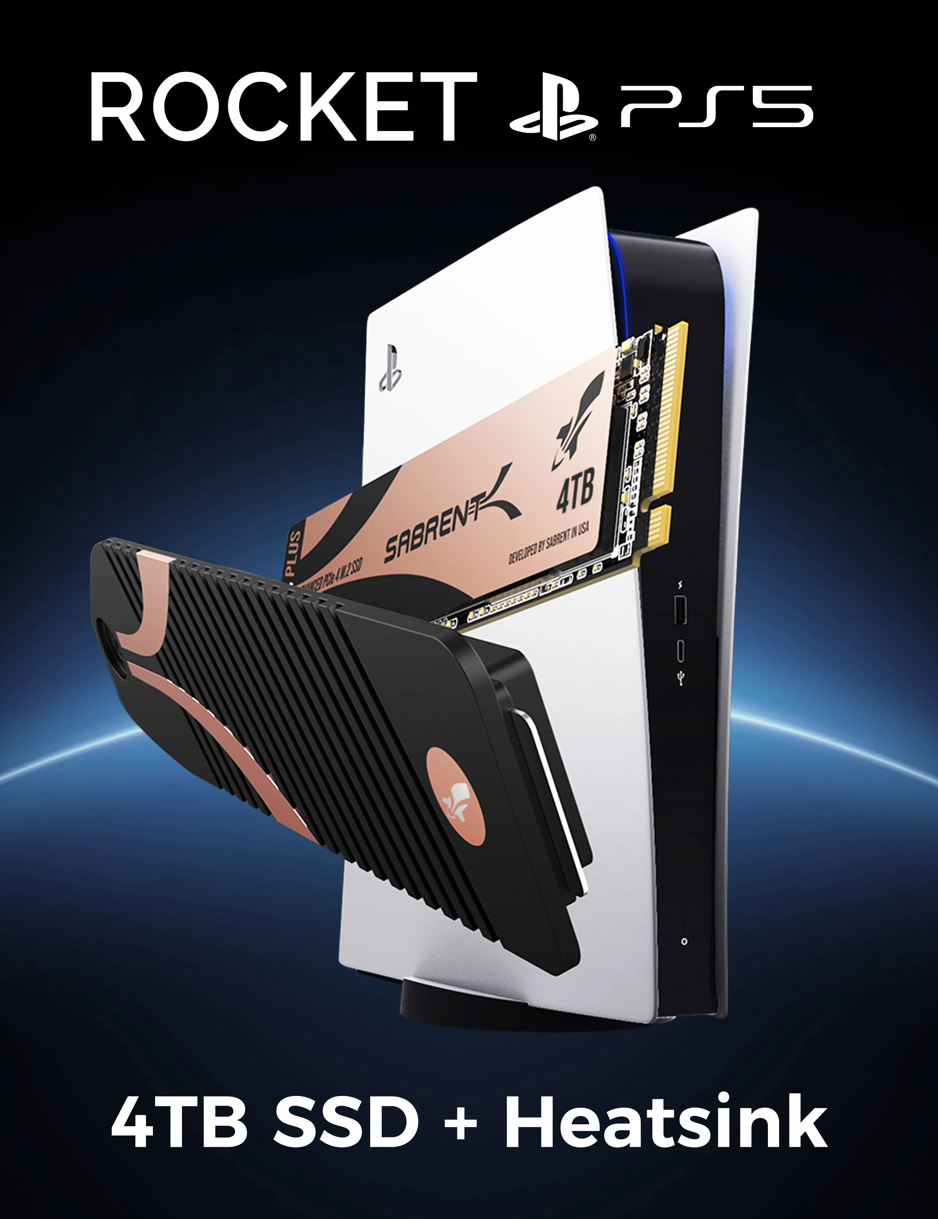 M.2 NVMe Heatsink for the PS5 Console + Rocket 4 Plus SSD - Image 2