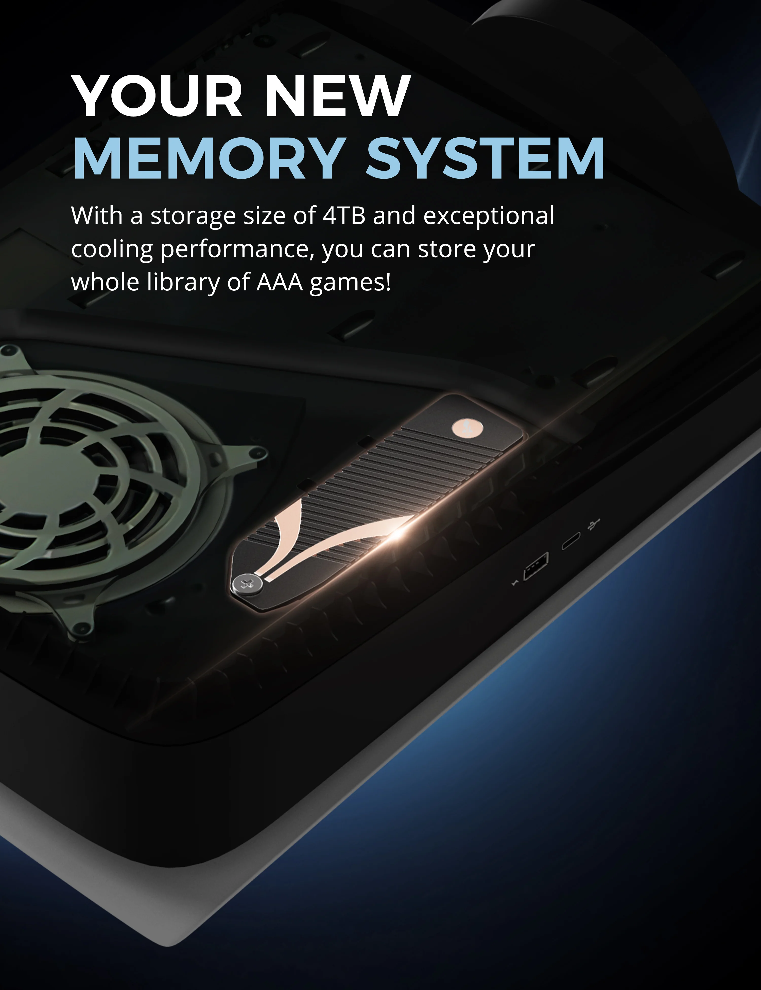M.2 NVMe Heatsink for the PS5 Console + Rocket 4 Plus SSD - Image 3