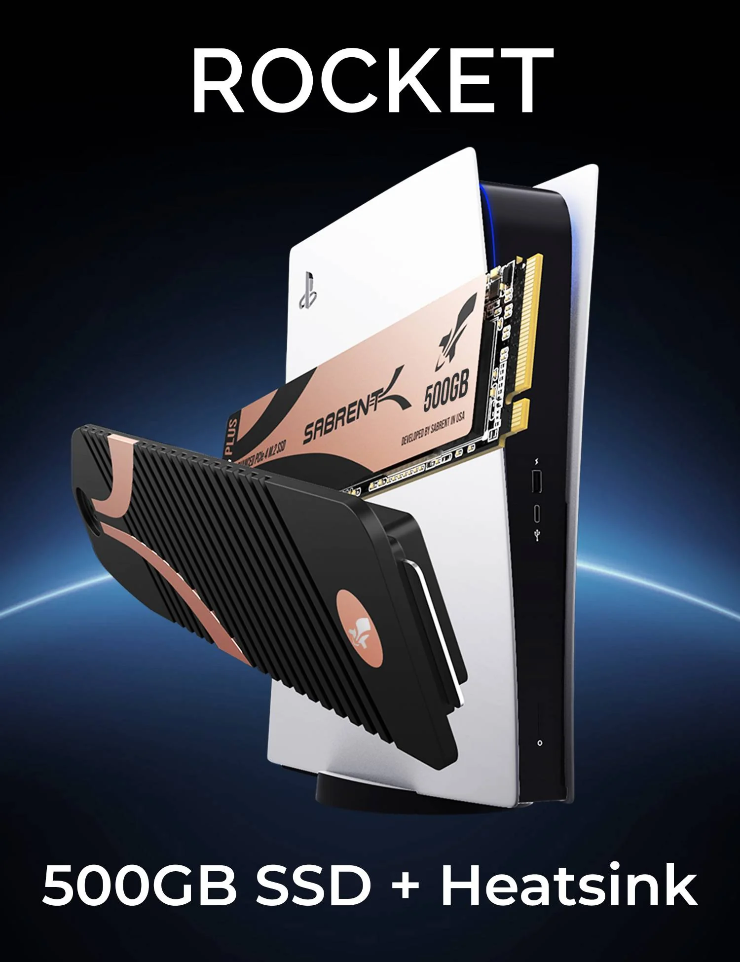 M.2 NVMe Heatsink for the PS5 Console + Rocket 4 Plus SSD - Image 3