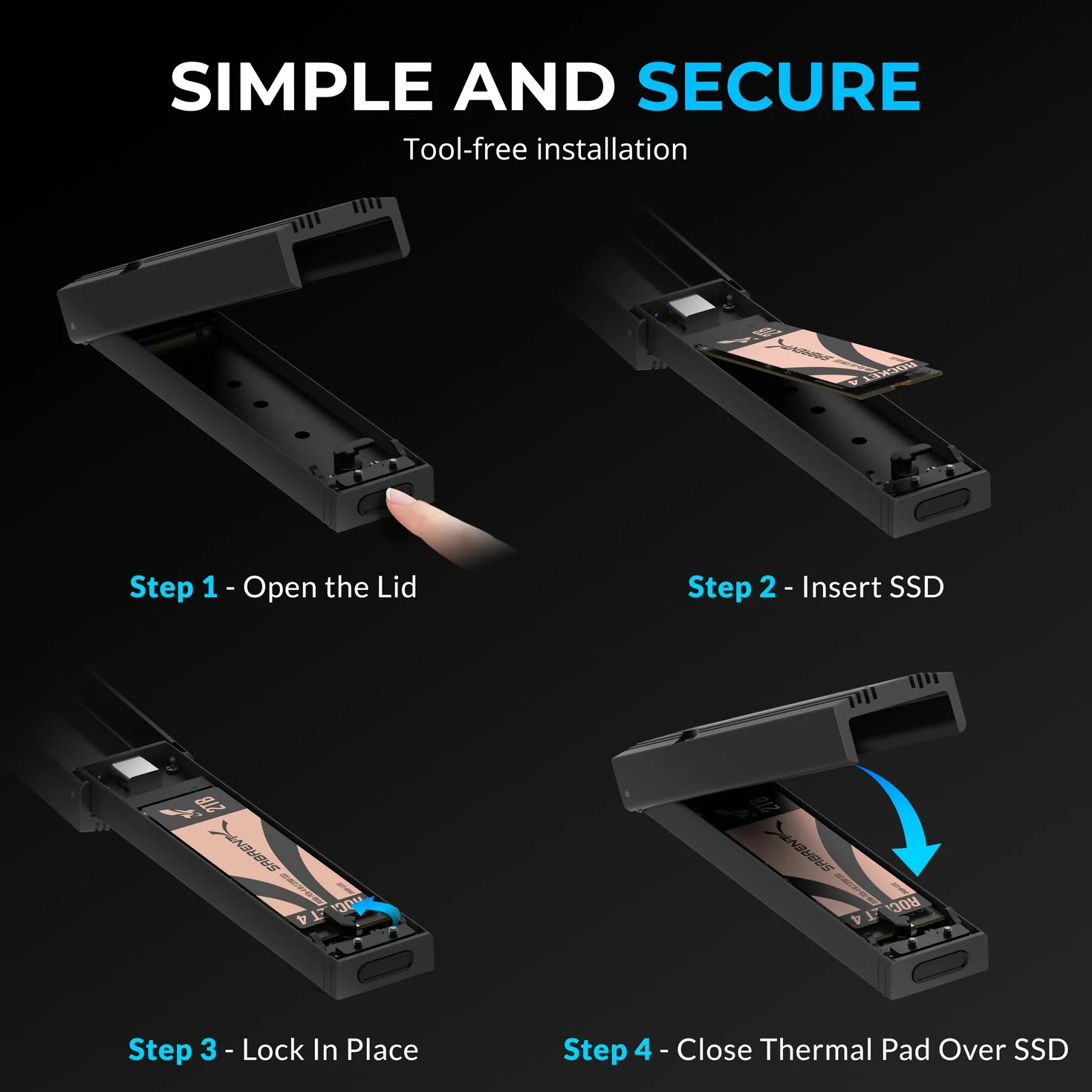 USB 3.2 Type-C Tool-free Enclosure - Image 5